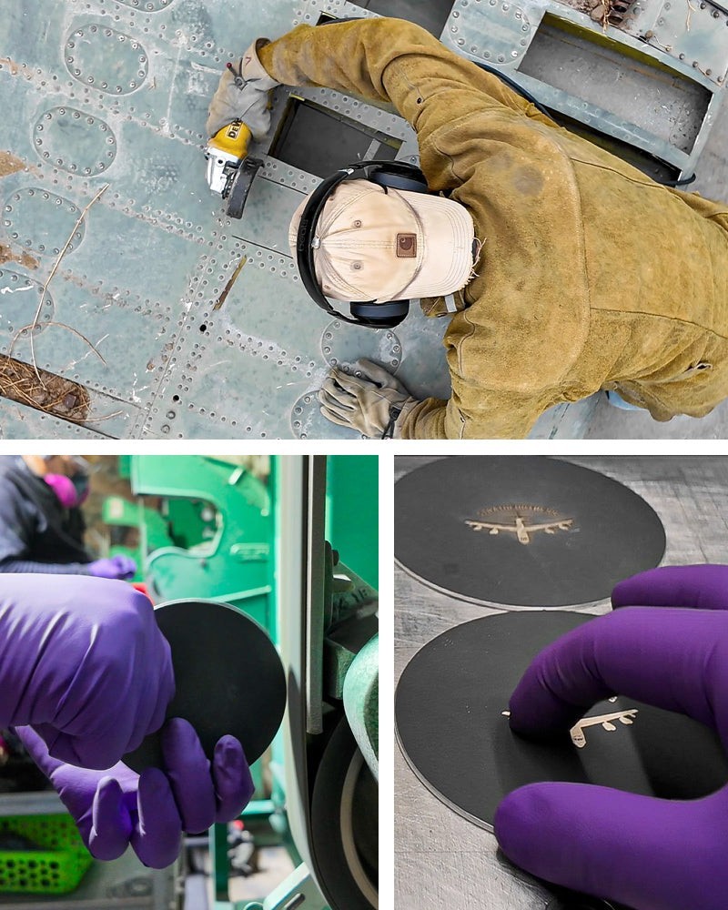 MOTOART PLANETAGS B-52 STRATOFORTRESS COASTER SET OF 4 W/HOLDER