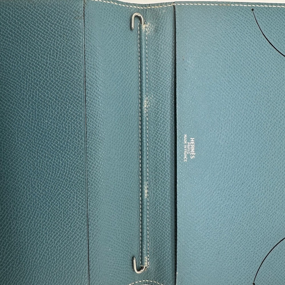 HERMES Agenda,Notebook, Day Planner Cover Blue Leather Authentic