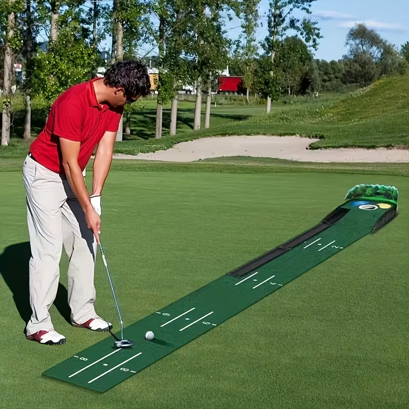 Golf Putting Mat - A Professional Putting Set Featuring an Automatic Ball Return