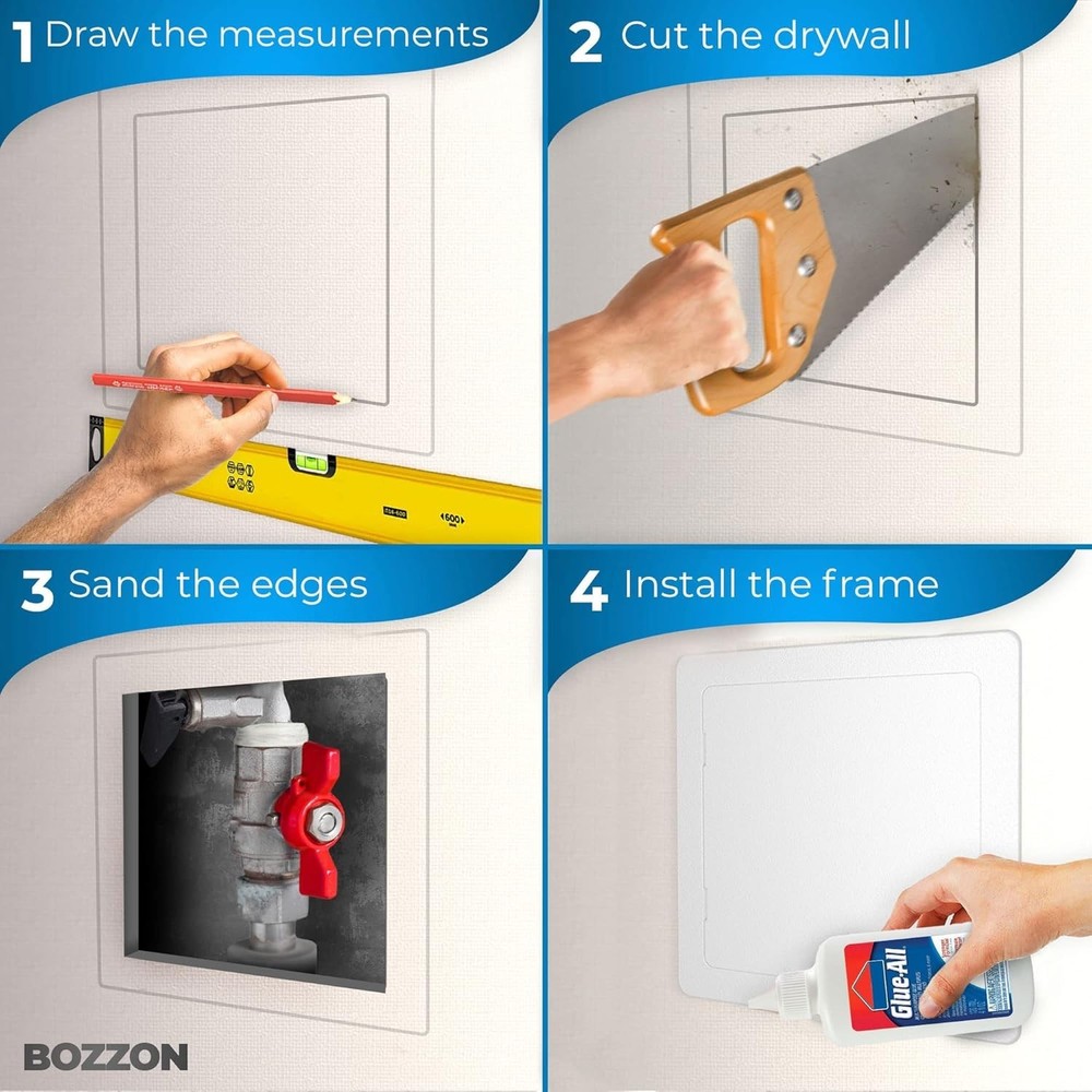 12x12 Modern Access Panel for Drywall - Durable White Cover, Easy Installation