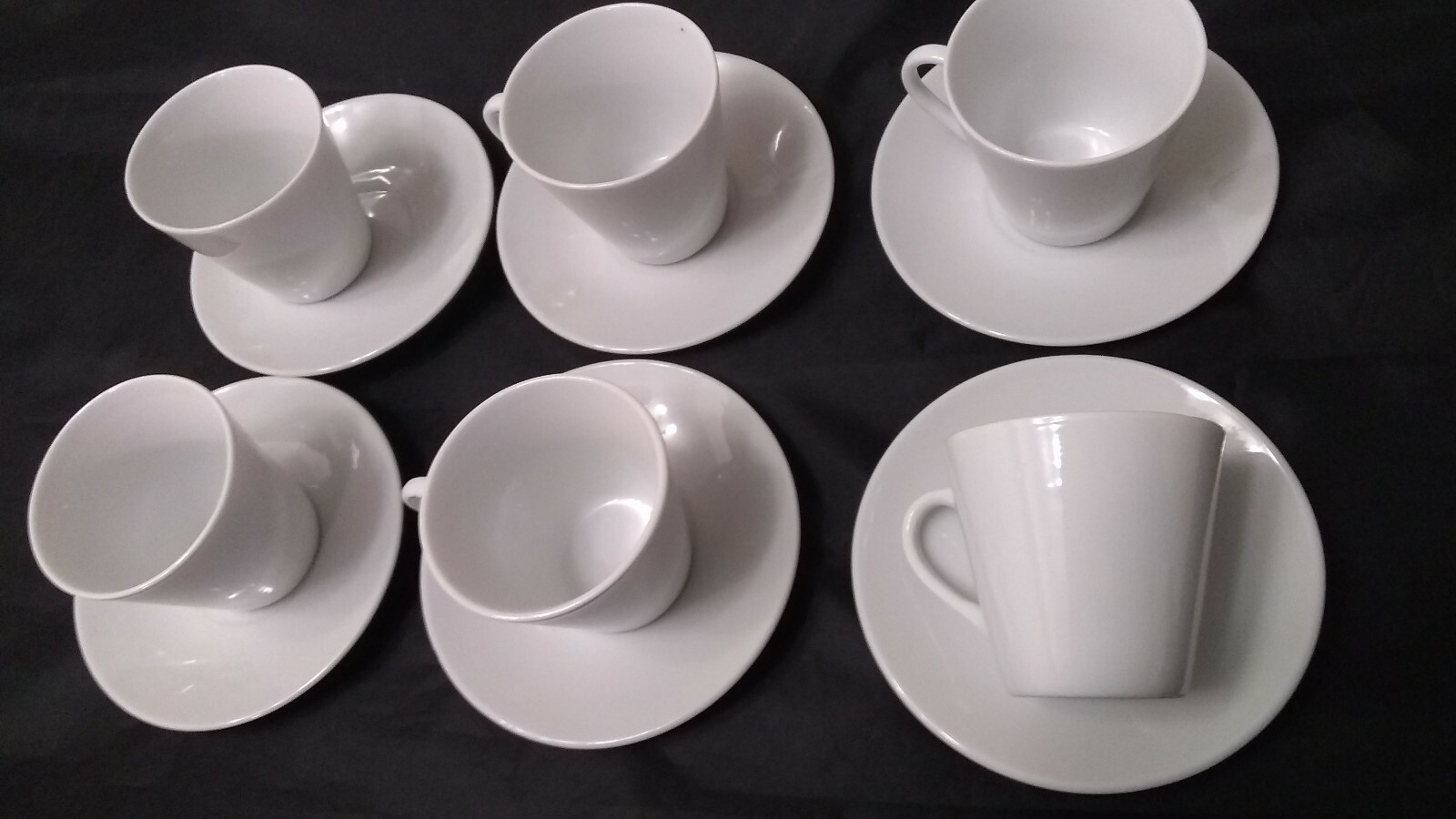 12 Pc Espresso White Porcelain Coffee set 6 Cup AND 6 Saucer 2.5 Oz Gift # 999z