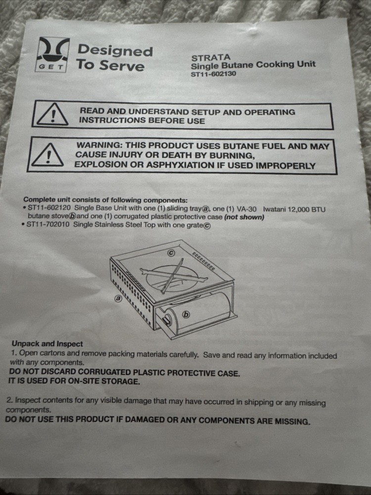 G.E.T. STRATA Single Butane Cooking Stove