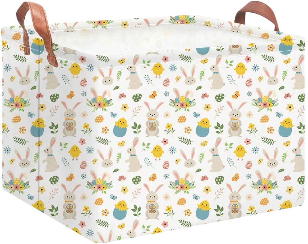 NTAOHAMPER Rectangular Easter Eggs Basket Empty,Toys Bin with Handles,Baby Ro...