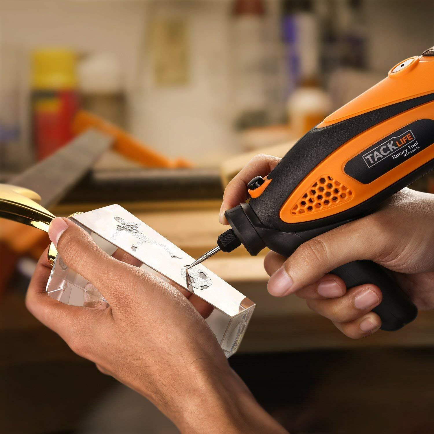 TACKLIFE Rotary Tool Kit Variable Speed with Flex shaft, 80 Accessories, 3 Attac