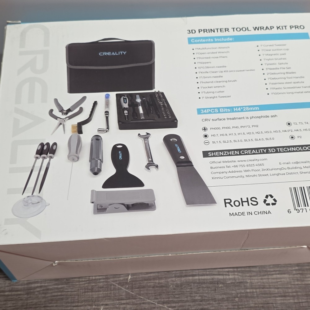 Creality 3D Printer Tool Wrap Kit Pro, 34PCS Bits, Universal Compatible