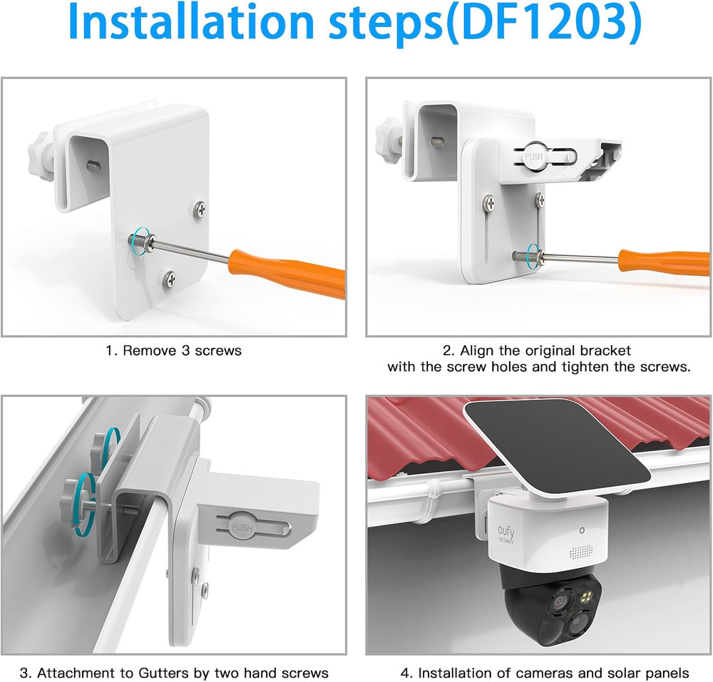 Gutter Mount Bracket Compatible with Eufy Security Solocam S340/Solocam E30, Sol