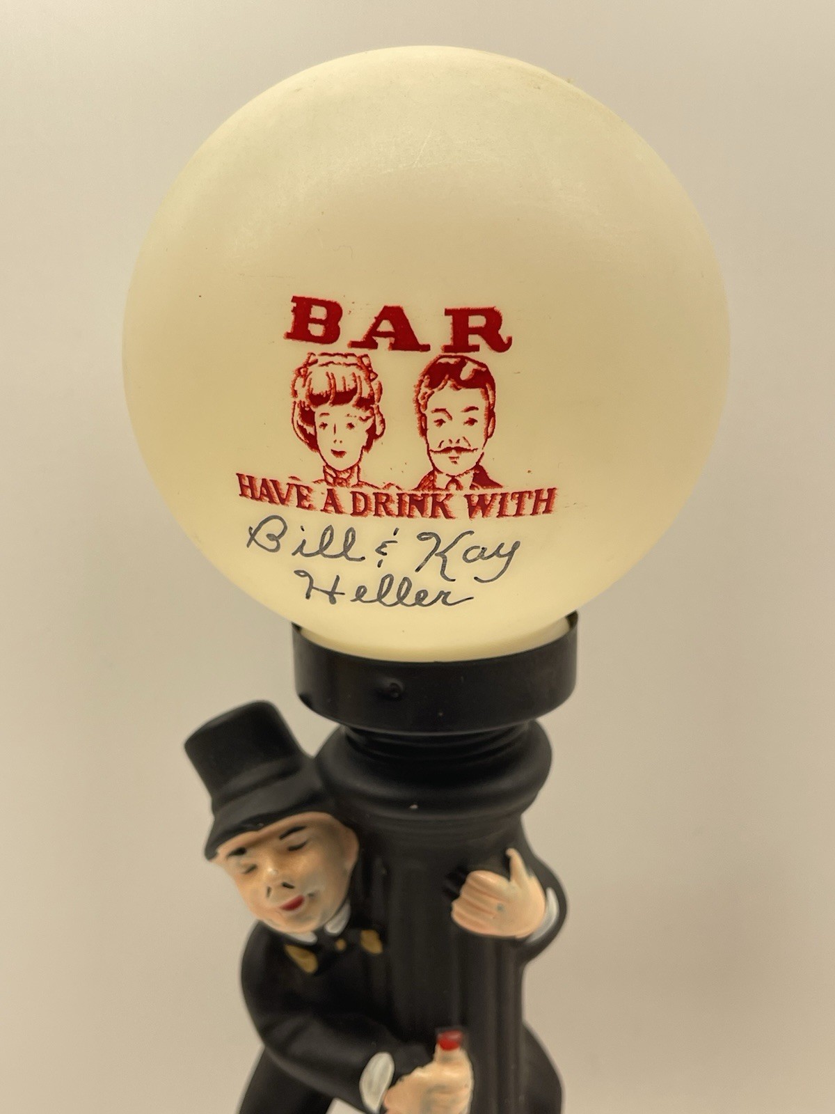 Vintage 11” Drunk Hobo Charlie Chaplin Light Pole Bar Lamp HAVE A DRINK Tested
