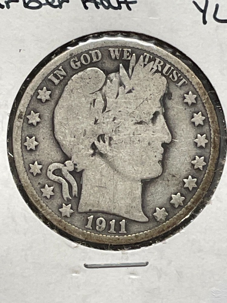 1911 Barber 90% Silver Half Dollar Good #98.