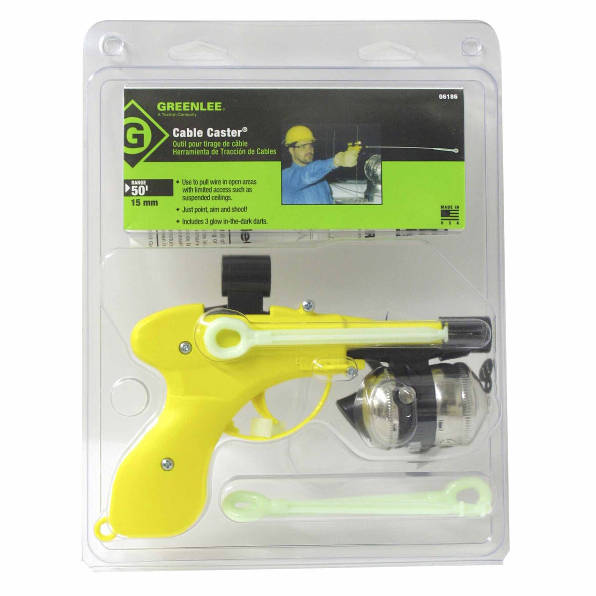 Greenlee 06186 CableCaster Wire Pulling Tool with 3 Darts