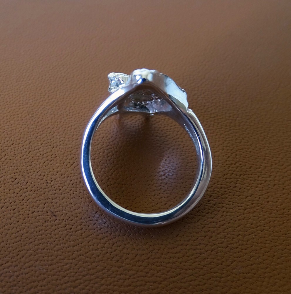 Sterling Silver German Shepherd Dog Head Study Ring