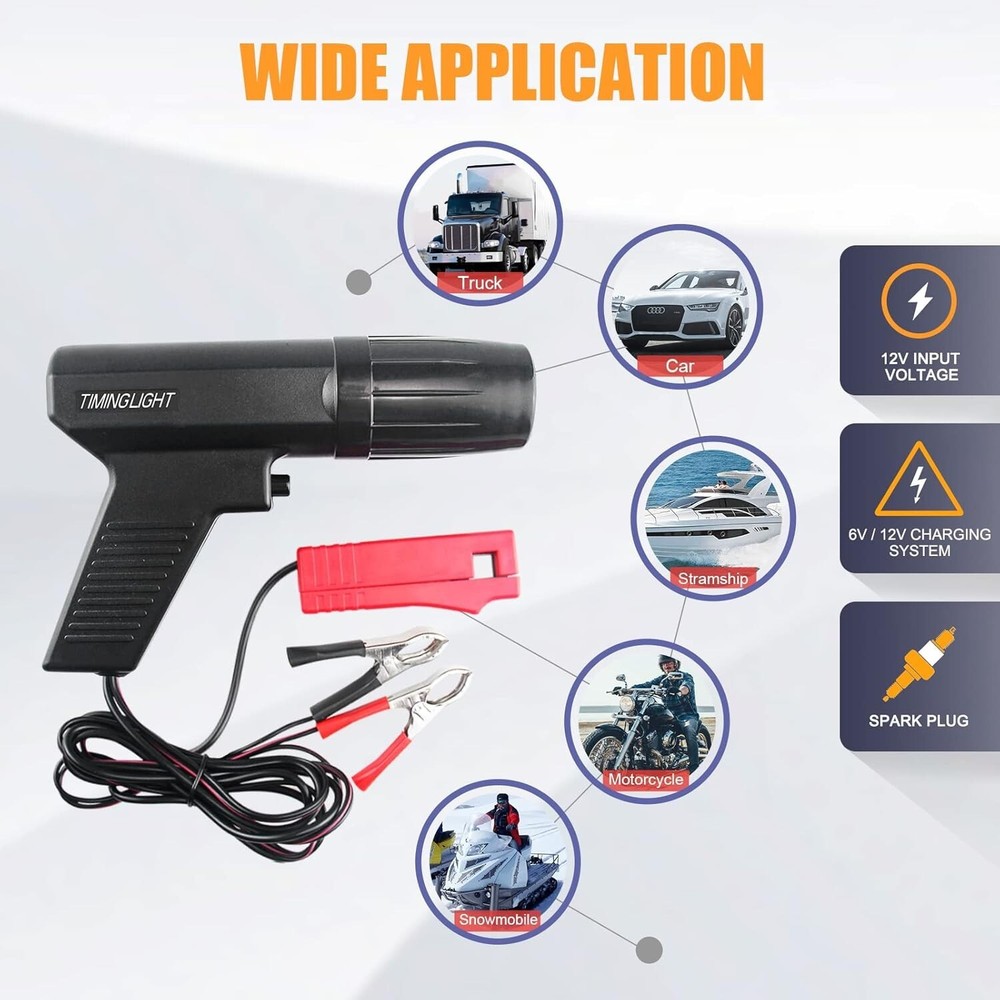 Inductive 12V Automotive Timing Light for Petrol Engine - Precision Diagnostics