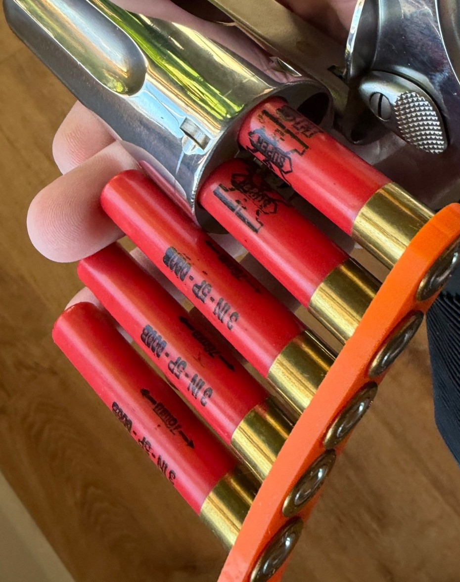 Speed Quick Strip Revolver Loader 410 45 454 Taurus Judge  NEW ORANGE COLOR