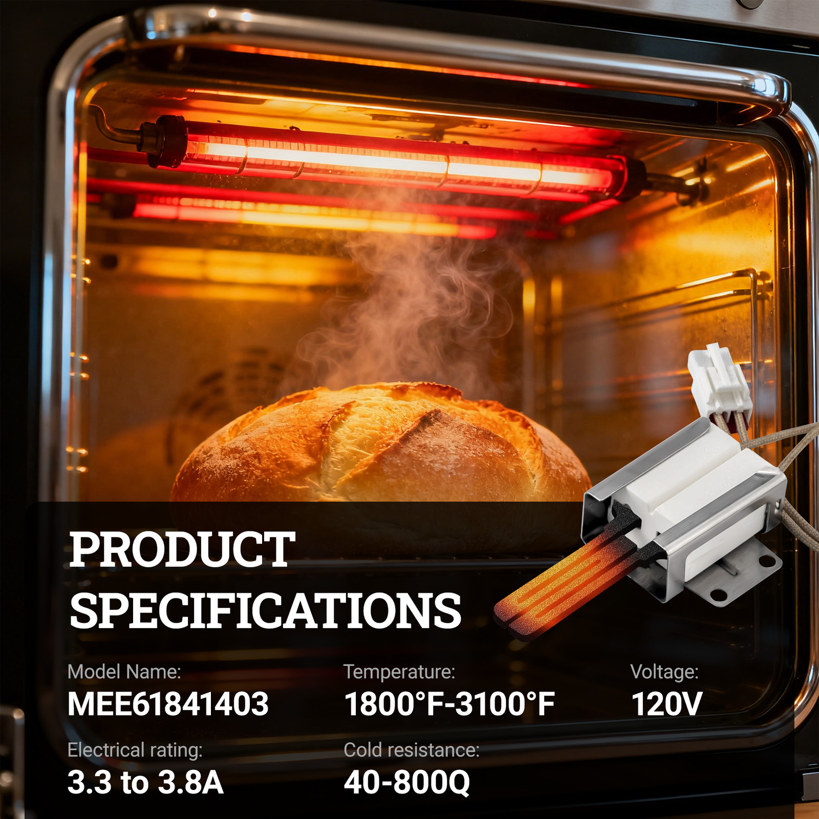 MEE61841401 Gas Range Oven Igniter Replacement Fit for LG LRG3095ST LRG3061ST