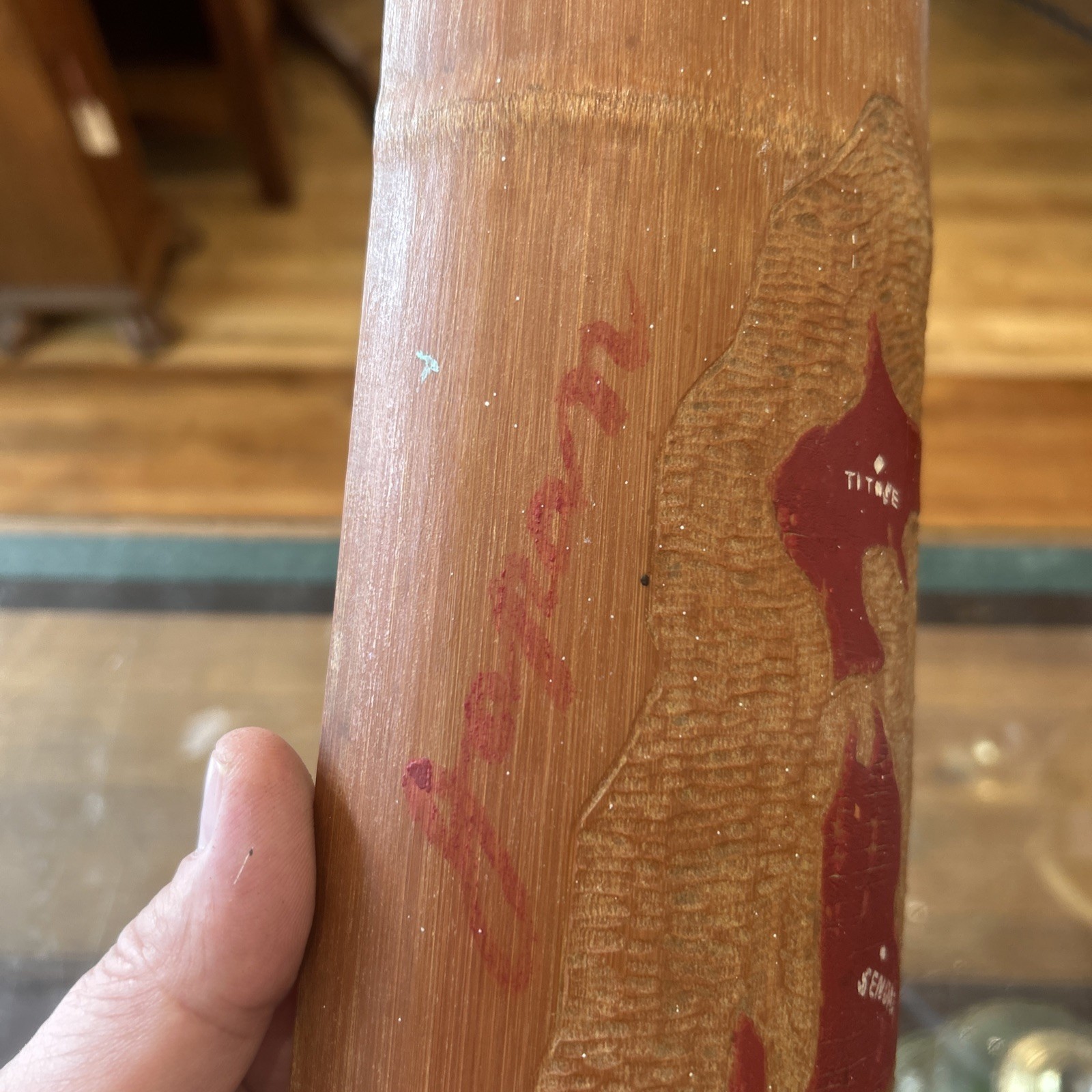 1955-58 KOREAN WAR Handmade Souvenir Map of Japan on Bamboo w/Military Bases