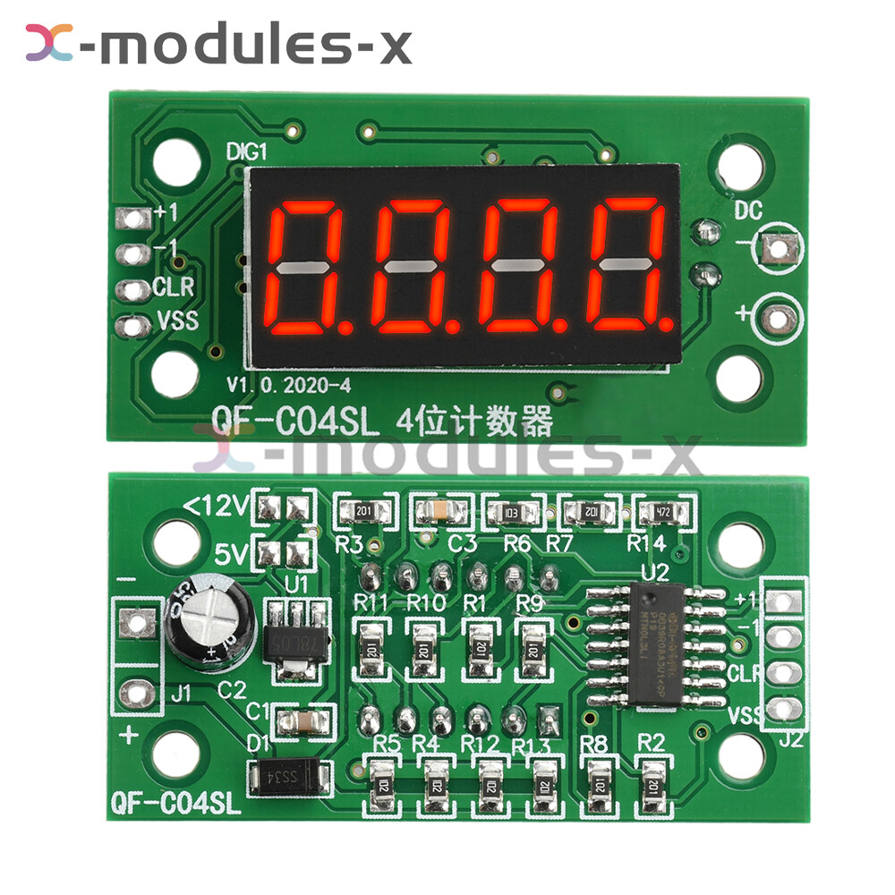 0.36" 4-Bit Digital Counter Module DC 4V-25V Low-Level Switching Counter Module