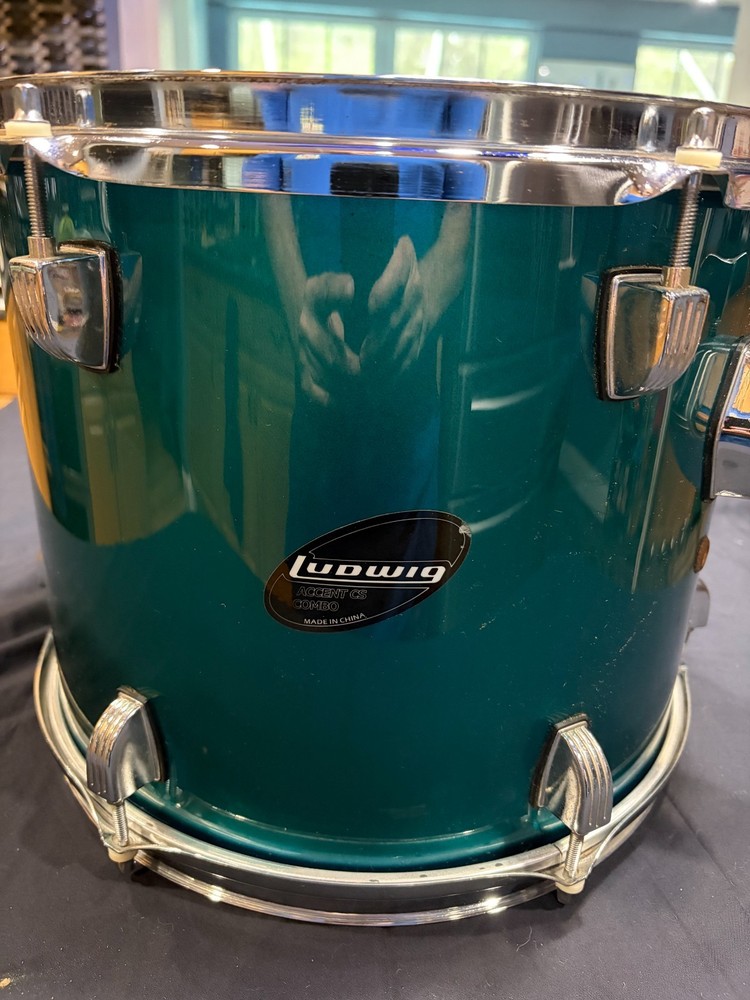 Ludwig Accent CS Combo 13" Teal Blue / Green Rack Tom Nice!