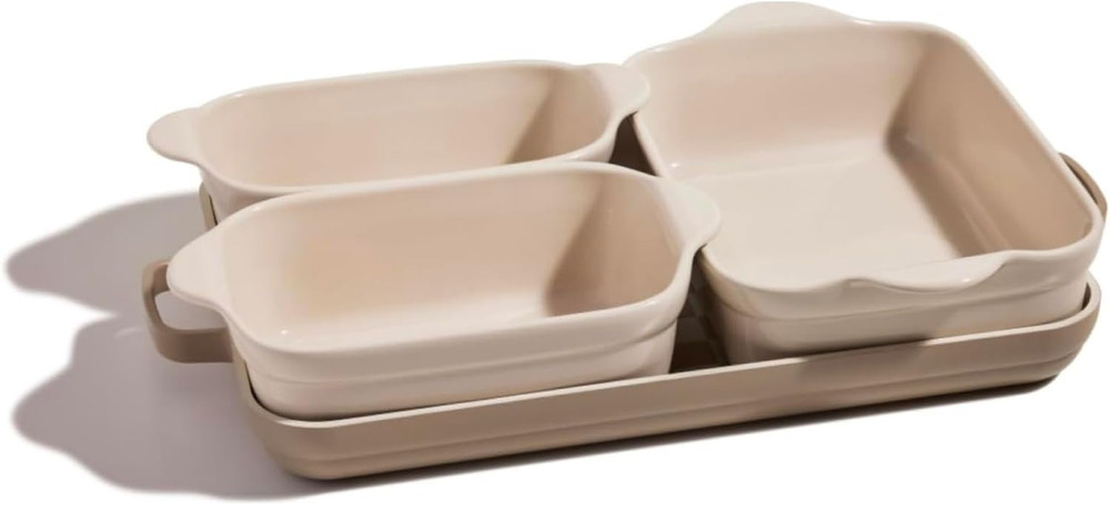 Bakeware Set | 5-Piece Ceramic Bakeware Collection with Stovetop-To-Oven Griddle