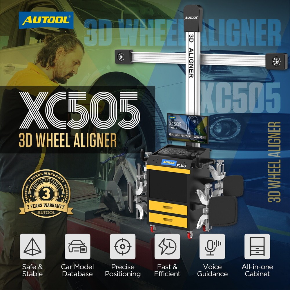 AUTOOL Wheel Alignment Machine Wide Vehicle Database 3D Alignment System Aligner