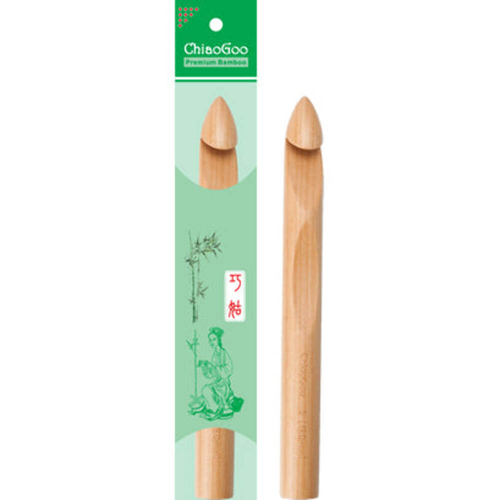 ChiaoGoo Bamboo Crochet Hook (6 Inch / US Sizes E-P), Natural