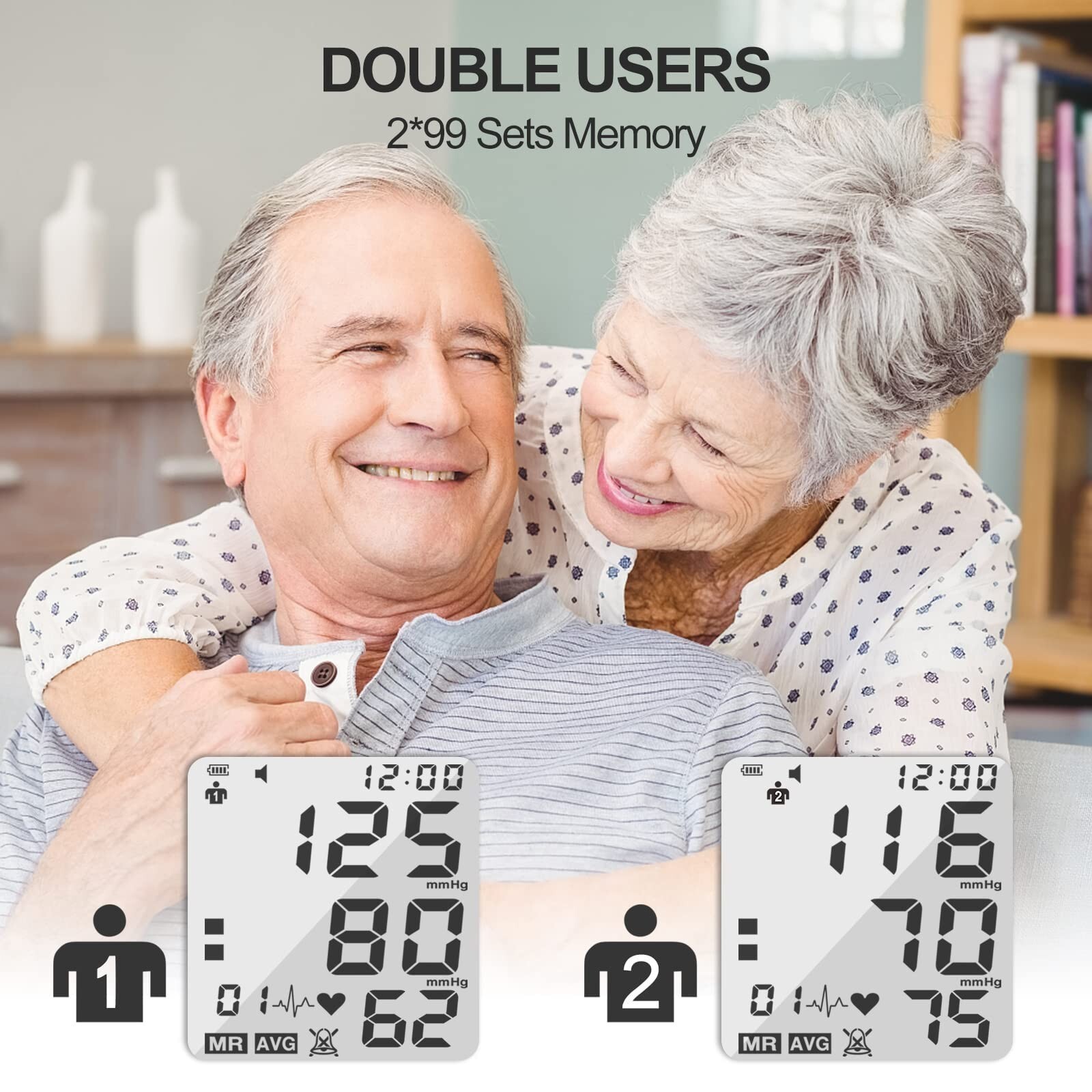 LCD Digital Blood Pressure Monitor Arm BP Large Cuff Pulse Meter Machine&Voice