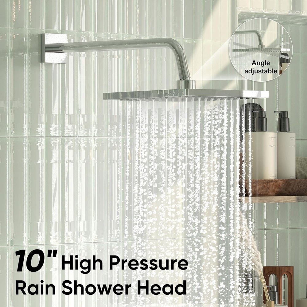 Chrome Wall Mount Rain Shower System