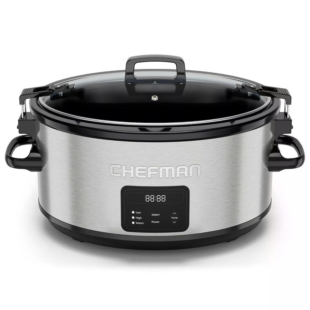 Chefman 7-Qt Programmable Slow Cooker w/ Locking Lid, Adjustable Temp & Timer