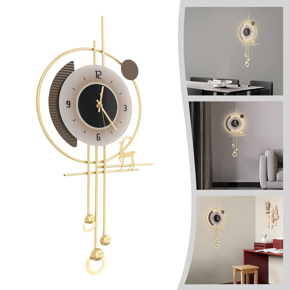 Modern Wall Clock, LED Lighting Wall Clock, Large Gold Decorative Wall Clock