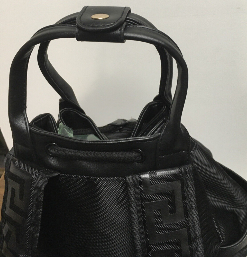 Versace Parfums Bag Backpack/ Black Drawstring Perfumes Duffle Overnight new