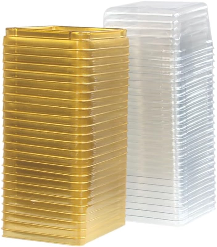 Clear Plastic Mini Cake Boxes, Square Cupcake Holders, Mini Dessert Packaging wi