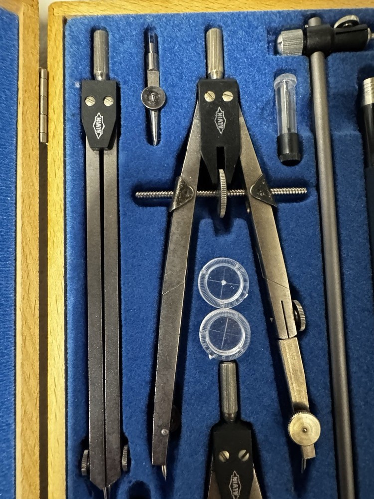 Alvin Technical Bow 13 Piece Vintage Drawing Instrument Set
