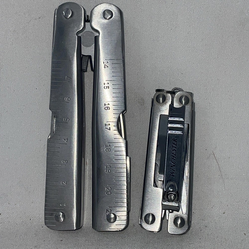 Matching Pair Winchester WinFrame Multi Tool Lot Spring Loaded Pliers, Driver