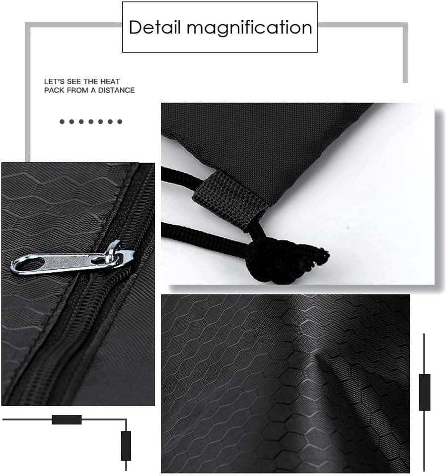 Drawstring Backpack Bag, Waterproof Draw String Back Sack with Zip Pocket, Gym D