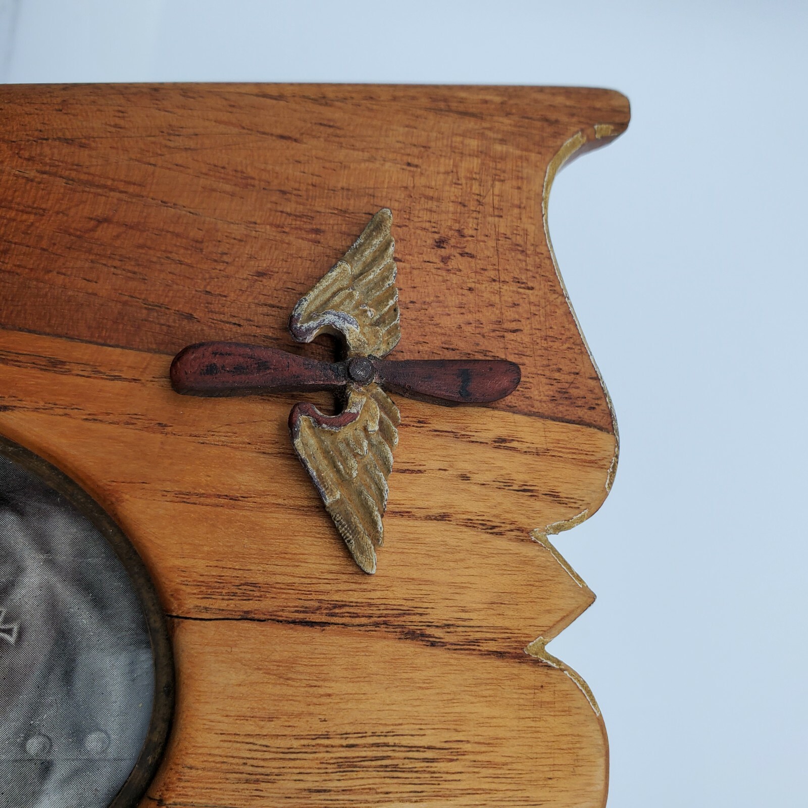 Original WW1 German Airplane Propeller Pilot Aviator picture frame wood plane