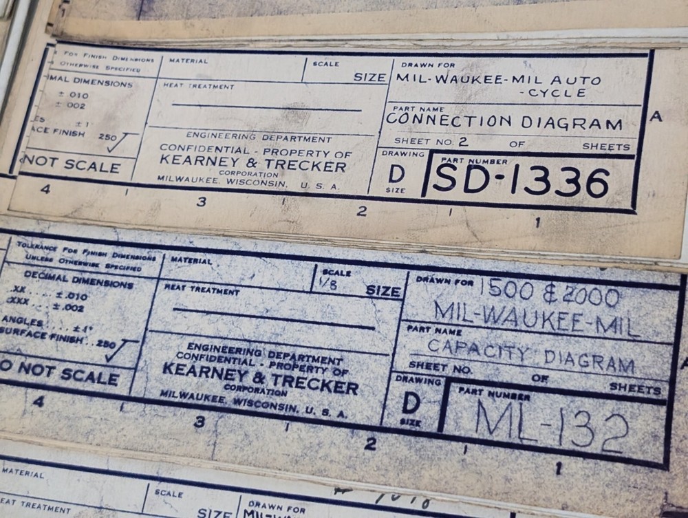 Asstd Reference Materials for Kearney & Trecker TF-17 Vertical Milling Machine