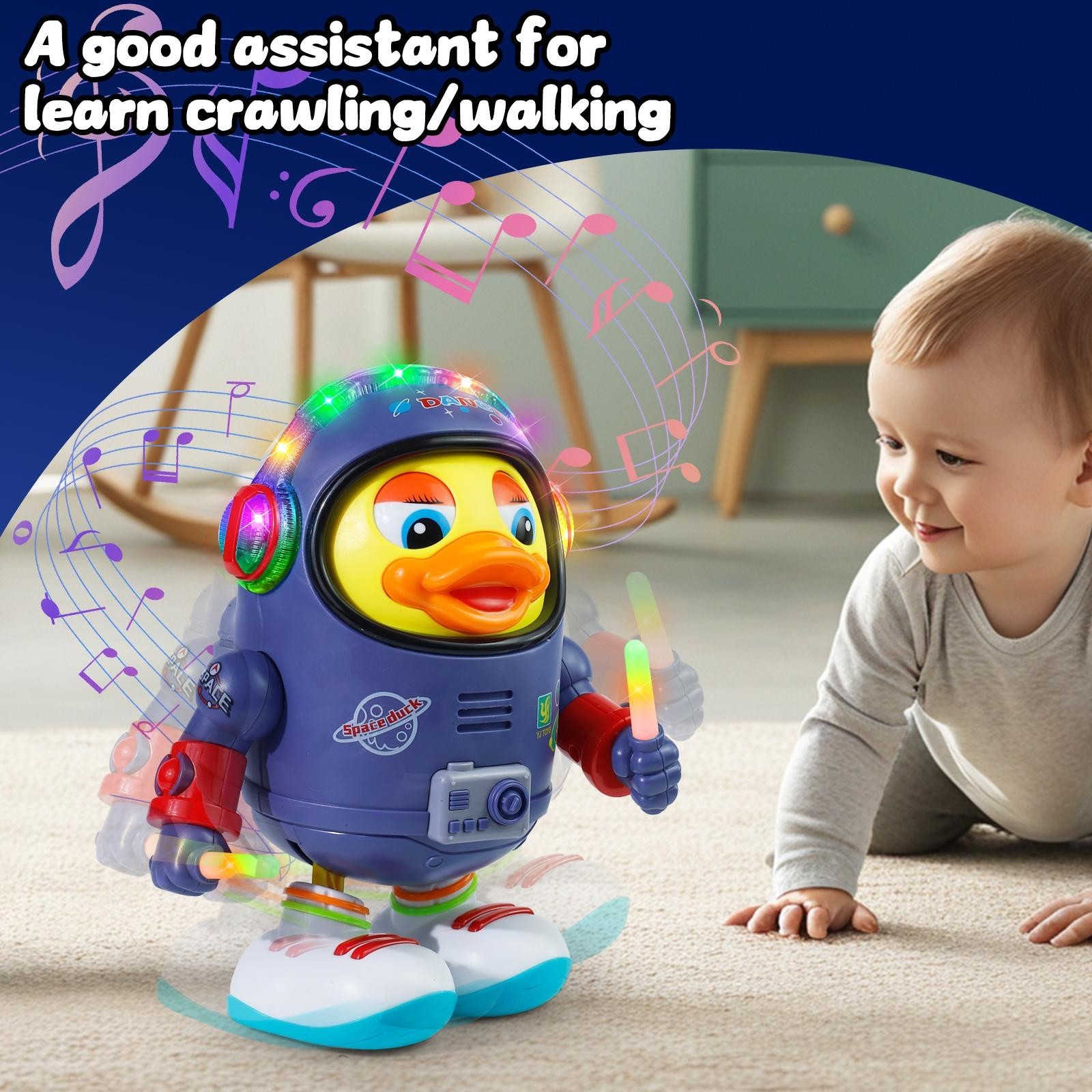 Dancing Space Duck Toy with Music & LED Lights