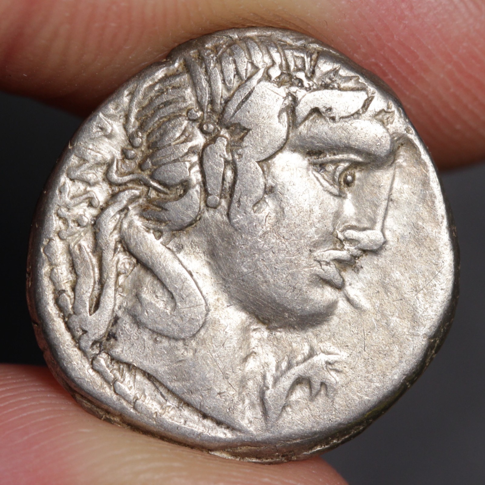 Apollo God of the Sun Denarius Ancient Roman Republic Silver Coin 90BC Pansa