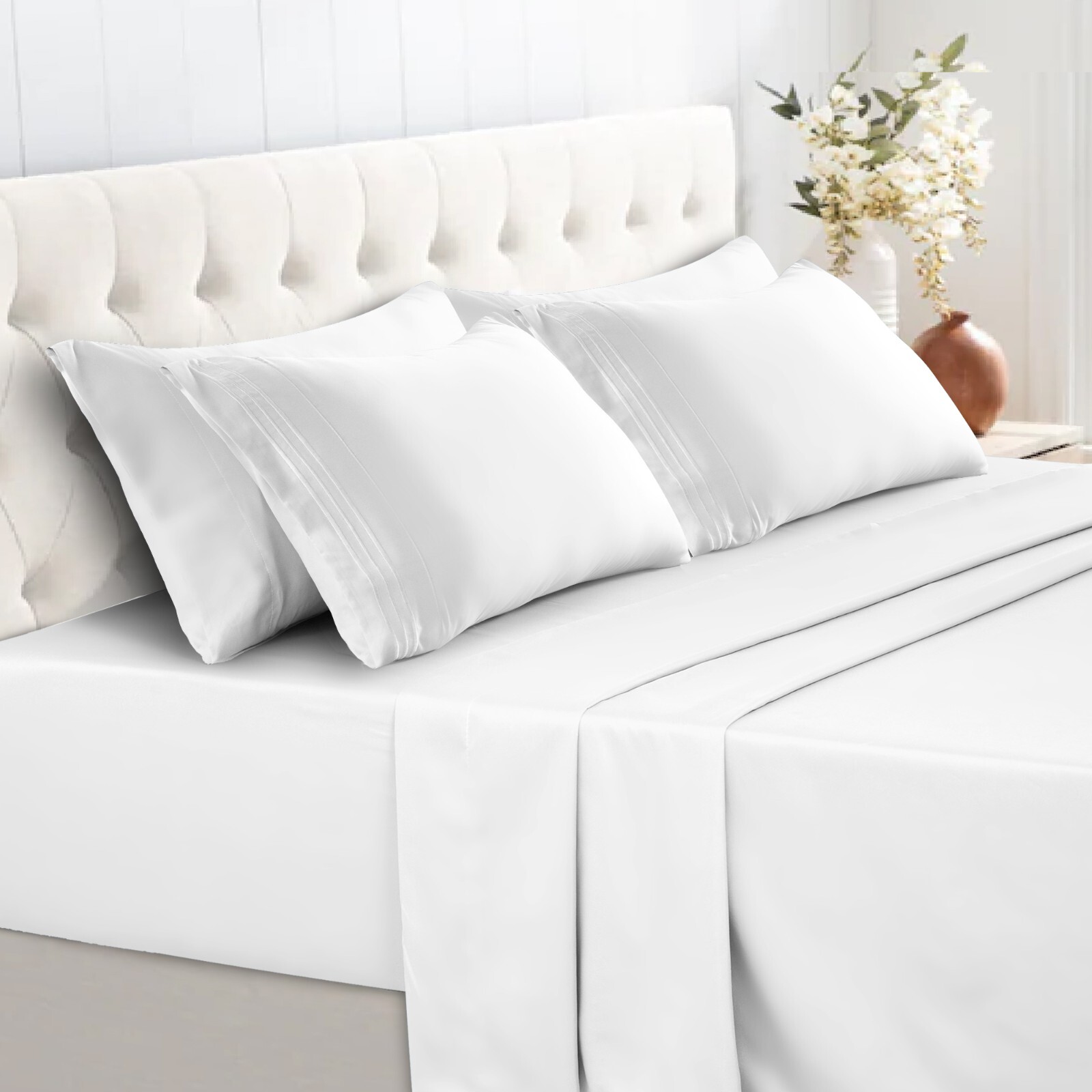 1800 Series 6 Piece Bedsheet Set Extra Soft Deep Pocket Hotel Luxury Bed Sheets
