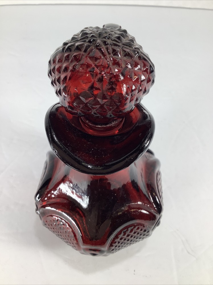 Vintage~ Avon® Ruby Red Decorative Glass Pitcher/Perfume Bottle w/Stopper