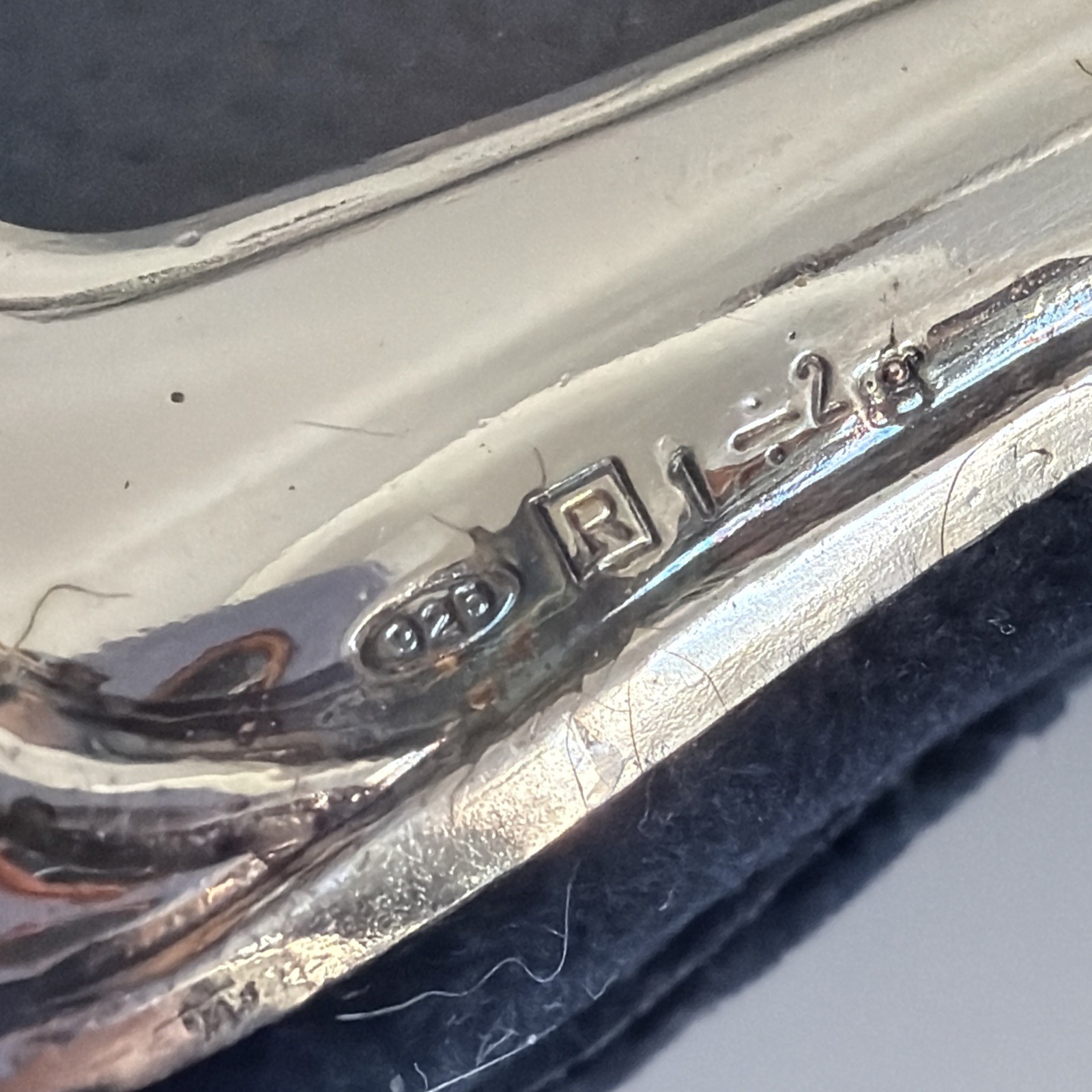 Vintage Sterling Silver 925 Small Frame Velvet 2x3 R 1÷2gv Riccio Argenti Italy