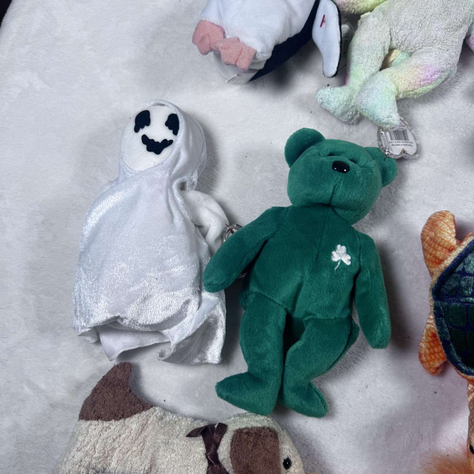 Ty Beanie Babies Lot 13 Plush Animals Bears Dog Cat Turtle Lion Snake Tags Set