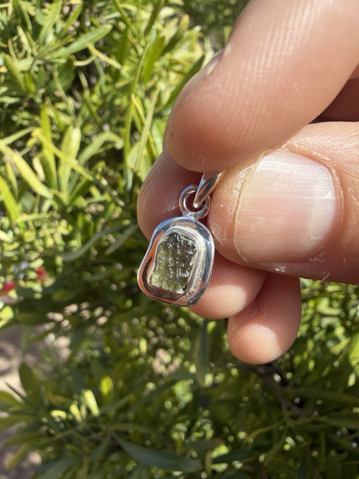 Moldavite Tektite Pendant, Czech Republic, Authentic Moldavite, 1.67g