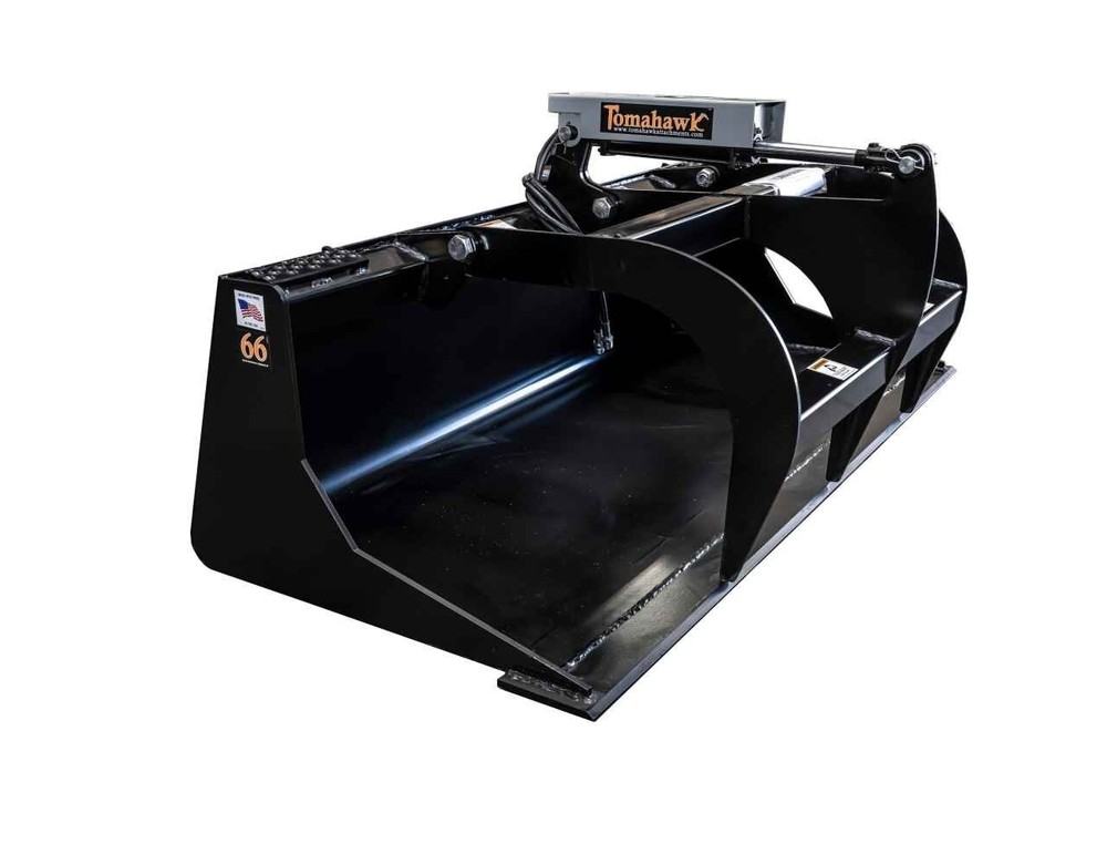 TOMAHAWK 66" SOLID BOTTOM GRAPPLE BUCKET QUICK ATTACH SKID STEER SHIPS FREE 3012