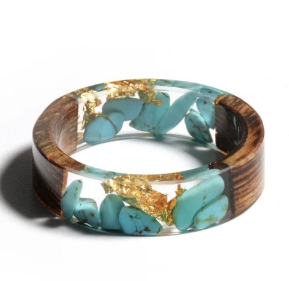 unique handmade wood resin ring