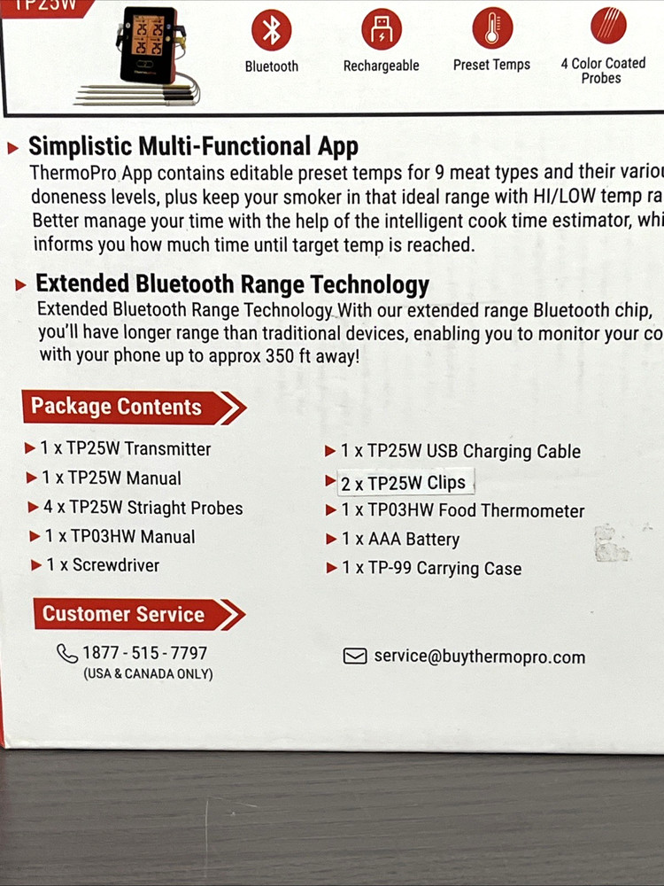 ThermPro Smart Bluetooth Grill Thermometer Bundle NIOB