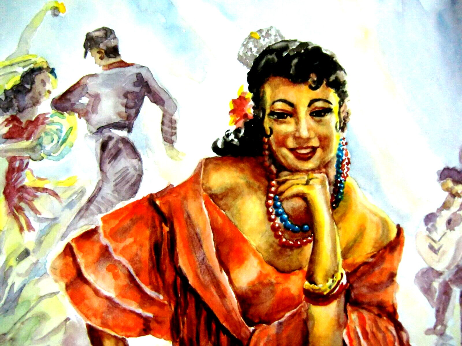 Walter Maria Hendrick (1913-2000) #6 (39x52cm) "Fiesta Flamenco" Spain