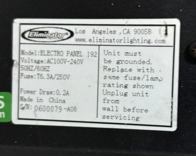 Eliminator Lighting Electro Panel 192 DJ Stage Lighting