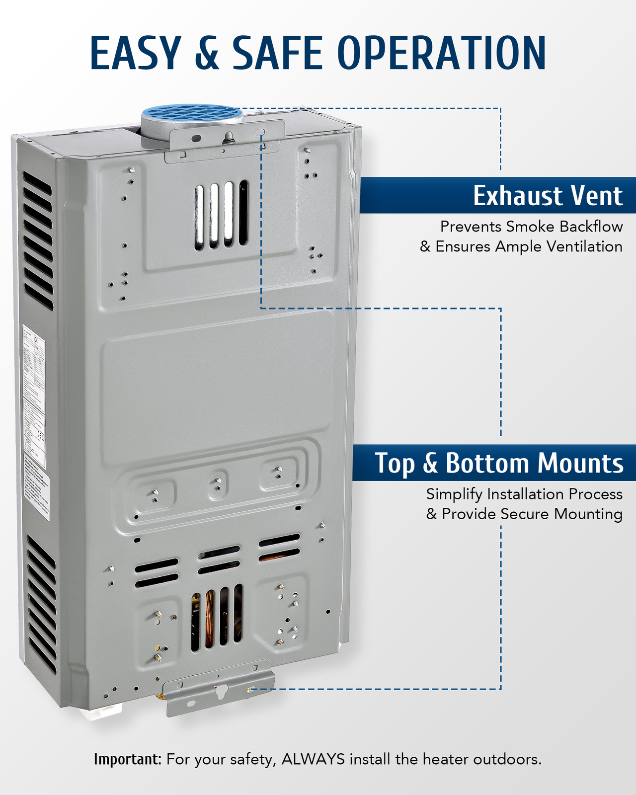 2 GPM/ 8L Hot Water Heater LPG Propane Gas Tankless Boiler Instant w LED Display