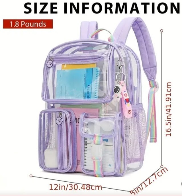 Clear backpack school