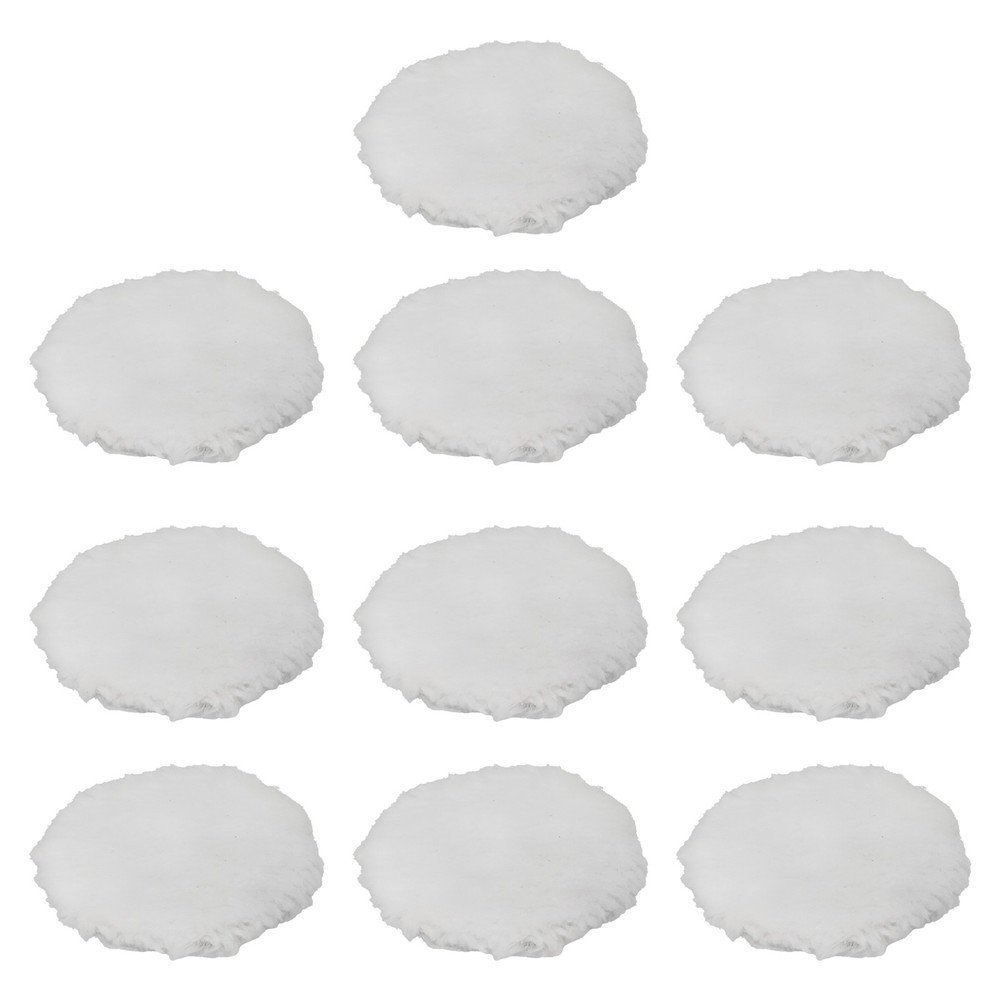 10pcs Lambskin Wool Buffing Pads 3inch Hook Loop Polishing Wool Buffer