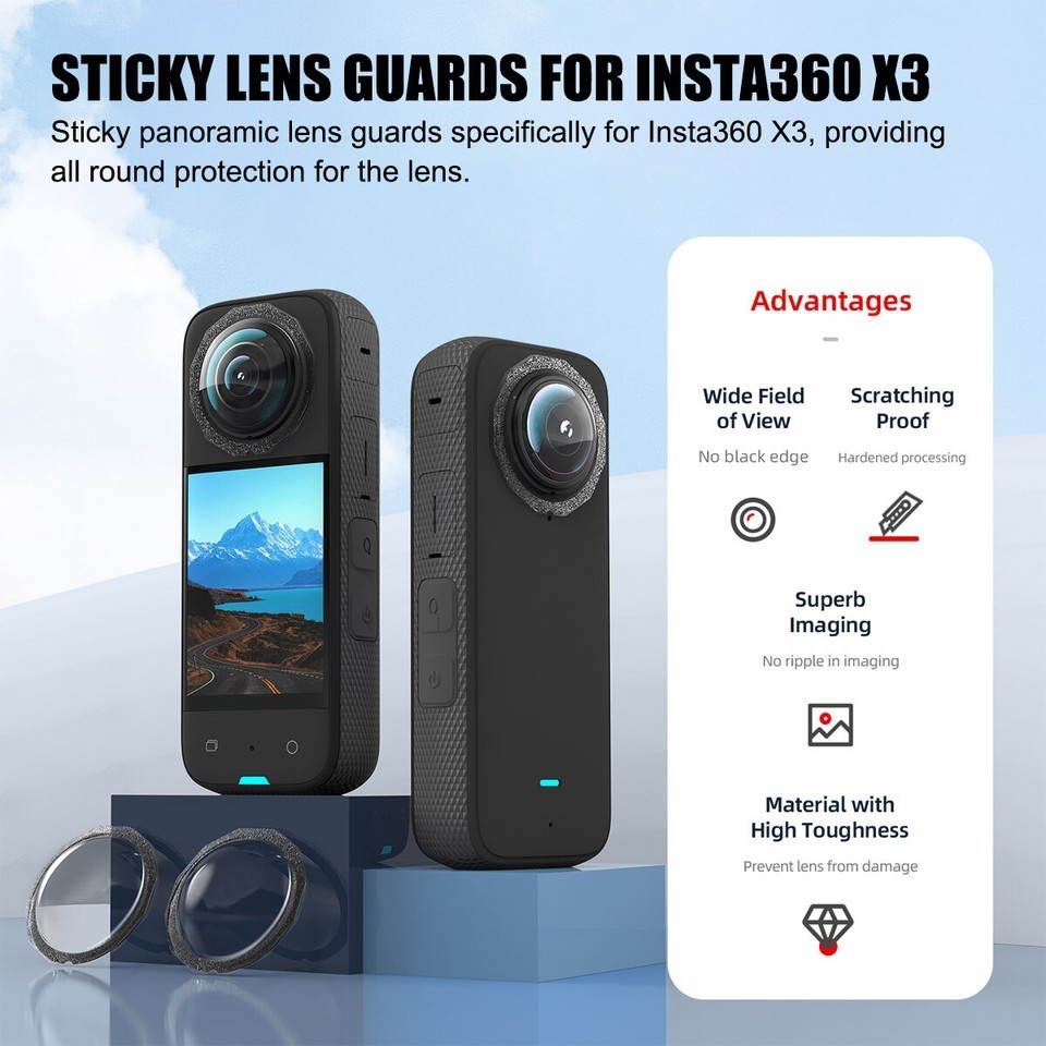 Lens Guards Cap Cover Lens Protector Sticky For Insta360 ONE X3 Sports Camera